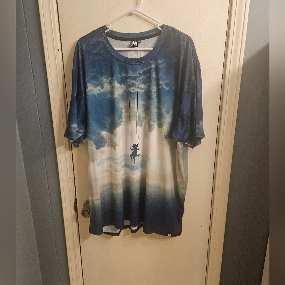 Blue Graphic Men's Shirt 3XL